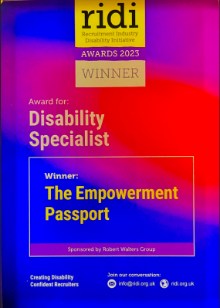 RIDI award cert - Empowerment passport